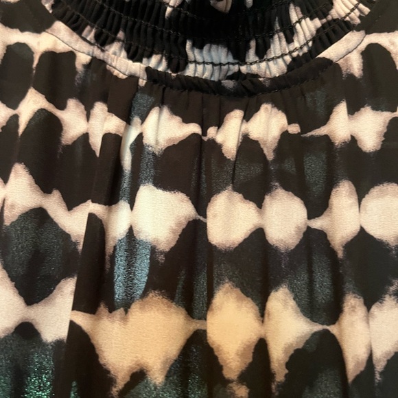 Small black Cream Allison Joy long dress. Elastic waist two button neck closure. - Picture 4 of 8